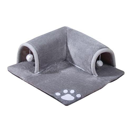 Set für Katzen mit hängendem Spielzeug, Höhle für Katzenbett, Rohrspielzeug mit hängender Kugel, tragbar, abnehmbar für Haustiere, Haus für kleine Haustiere, Kaninchen, G-9