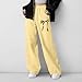 Cute Sweatpants for Girls Side Bowknot Fashion Pants Casual Open Bottom Comfy Fall Winter Trouser with Pocket Yellow