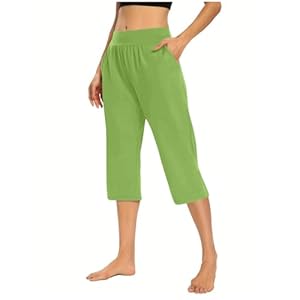 Generisch Damen Sommerhose 3/4 Caprihose