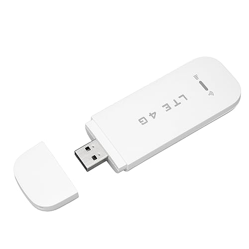 4G LTE USB Surfstick, Tragbares WLAN für Unterwegs Ohne Vertrag Mobiler WLAN Router mit SIM Slot Reise-WLAN, zu 150Mbit/s Download/ 50Mbit/s Upload Unterstützung 10 Geräte (White)