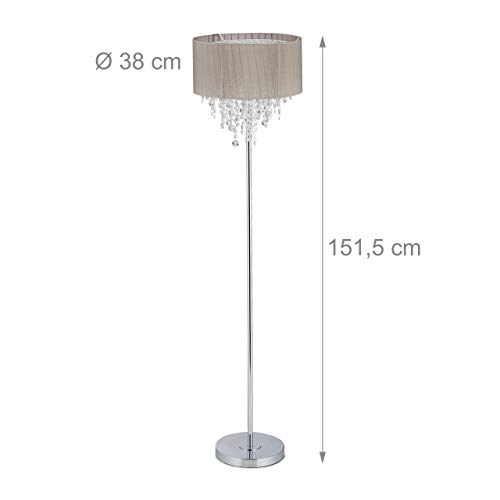 Pantalla de organza en lámpara de pie con base redonda E27 estable 5