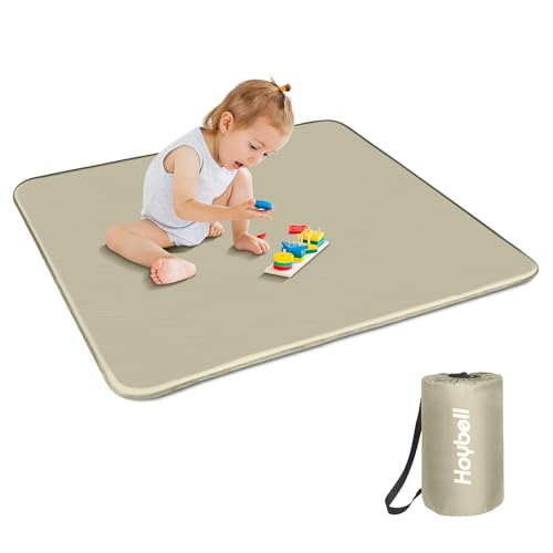 Hoybell Baby Play Mat, 43x43 Inch Thicken Portable Self-Inflating Playmat for Kids Teepee Tent, Cushion Baby Mat for Floor, Tummy Time Mat with Travel Bag