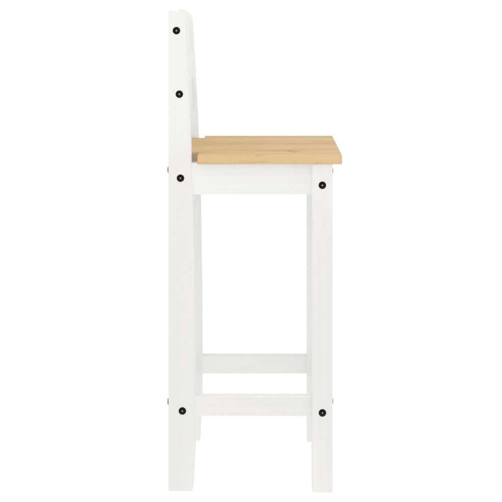 vidaXL Set de Bar 3 Piezas Madera Maciza de Pino Blanco, Set de Bar, Mesa y taburetes Altos, Mesa y sillas de Bar, Mesa y taburetes de Bar