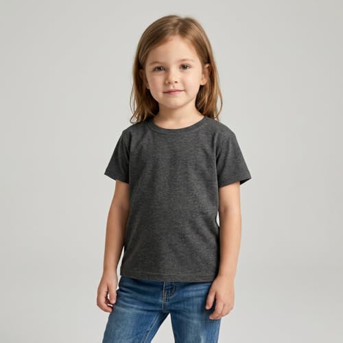 Image of Kids T Shirt Short Sleeve Crewneck Tee for Toddler Boys and Girls Cotton Basic Summer Top 2-6 Years