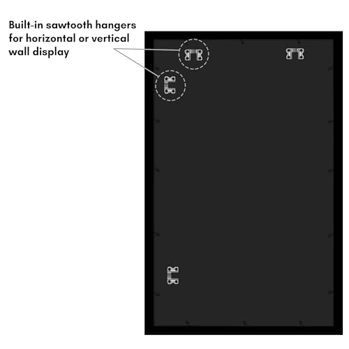 Americanflat 22x35 Poster Frame with Polished Plexiglass - Black Picture Frame - Wide Photo Frames Made of Engineered Wood for Vertical or Horizontal Wall Display - Epic Collection - Black
