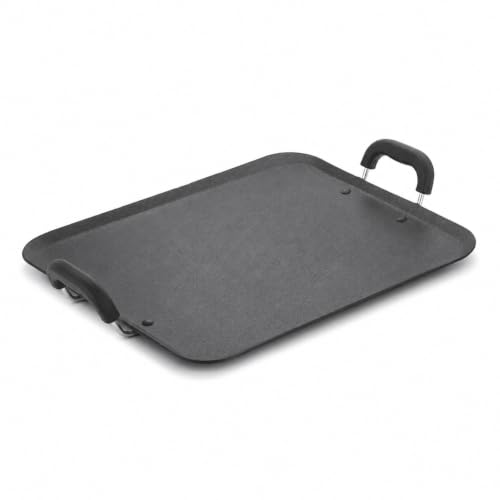 Image of Amazon Basics Aluminium Nonstick Square Tawa 30 cm | Heavy Gauge 3 mm | PFOA-Free | Even Heat Distribution |Black