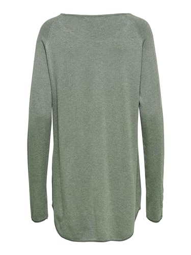ONLY Damen Langer Feinstrick Pullover | Langarm Rundhals Knit Sweater | Stretch Jumper Locker ONLMILA, Farben:Grün, Größe:XS – Ansicht 4