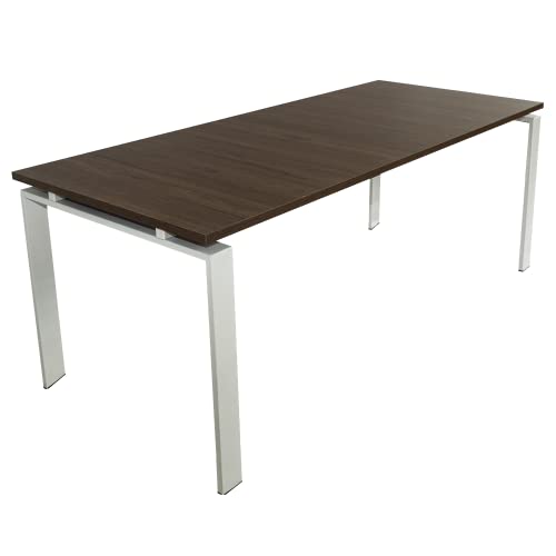 Ofilike. Mesa De Ordenador. Escritorio Para Hogar, Despacho, Estudio, Trabajo. Marco Abierto Metálico Blanco Nogal, 130x60 Ofilike. Mesa De Ordenador. Escritorio Para Hogar, Despacho, Estudio, Trabajo. Marco Abierto Metálico Blanco Nogal, 130x60