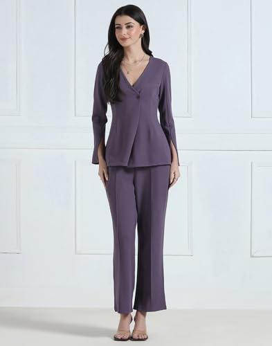 Image of Selvia Women's Lycra Top and Trouser Pant Set, Co ord Set for Women Stylish