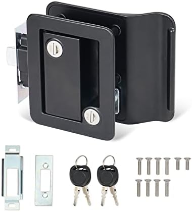 BIGTUR RV Door Latch, 100% Metal RV Door Latch Replacement Kit, RV Door Locks for Travel Trailers with Keys