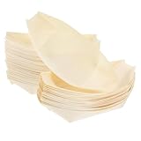 VERDANVERSE 50 Barquitos de Madera Desechables para Servir Sushi y Aperitivos 50 Piezas Tamaño 6 Pulgadas Color Madera Natural Bandejas Prácticas para Fiestas Catering y Uso Doméstico