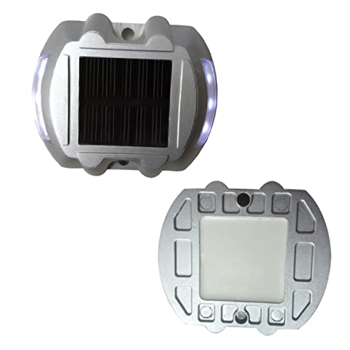 Didiseaon Luces solares para carretera luces solares de entrada luces solares al aire libre a prueba de agua luz solar de seguridad luces LED solares al aire libre impermeables Plata