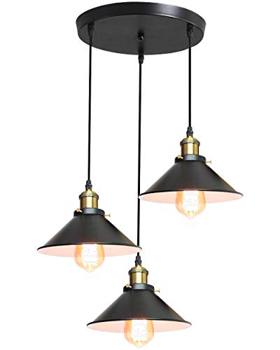 Suspension Luminaire Industrielle iDEGU Lustre en Métal Premium Vintage pour Salle à Manger
