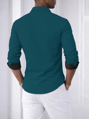 Image of Noble Monk Men's Full Sleeve Shirt | Casual Shirt for Men | Stylish Cotton Blend | Comfortable Everyday Wear | Button Down Clothing | Travel & Outdoor Apparel