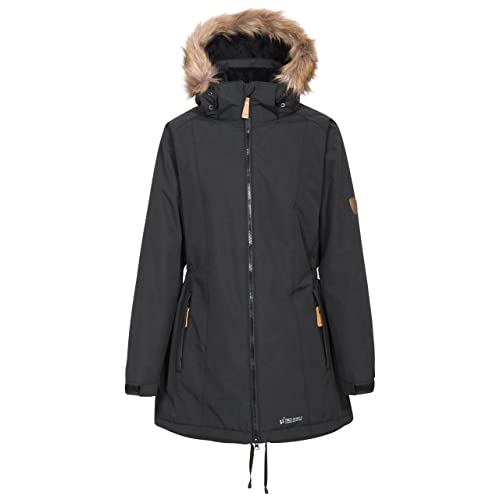 Trespass Celebrity, Black, XXL, Warme Wasserdichte Jacke mit abnehmbarer Kapuze für Damen, Schwarz, XX-Large / 2X-Large / 2XL
