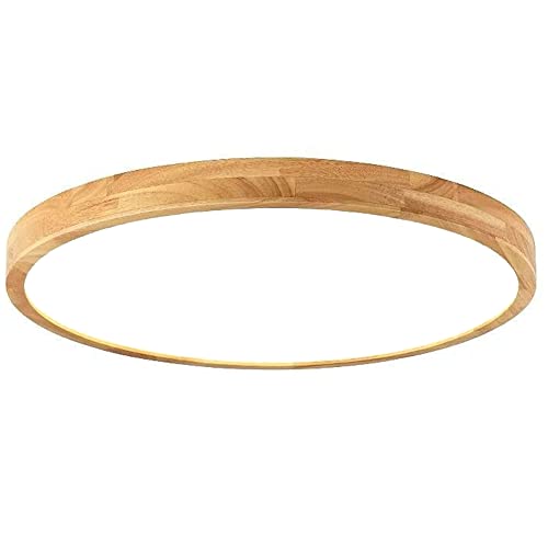 DOBQHWY Lámparas Techo Redondas Creativas Lámpara Techo Moderna De Estilo Minimalista Lámpara Arte Madera Pantalla De Iluminación De Techo Protección Ocular Ultrafina Luces Planas Para Comedor Estudio