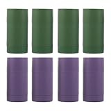 FRCOLOR Envases de Tubo Desodorante Giratorios 40g 8 Unidades Plástico Duradero Colores Púrpura y Verde para Recarga Cosmética y Cuidado Personal Viaje