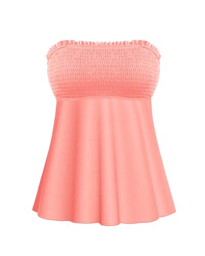 Coral Pink Tankini Swim Tops for Women - Bathing Suit...