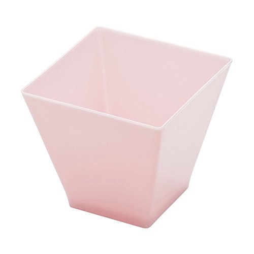 Image of Restaurantware 2 Ounce Appetizer Cups, 100 Square Mini Dessert Cups - Disposable, Recyclable, Powder Pink Plastic Square Plastic Cups, Mini, For Appetizers Or Desserts