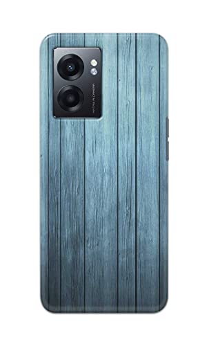 Image of Printed Hard Back Cover Case for Realme Narzo 50 5G Back Cover (Wooden Blue) -702
