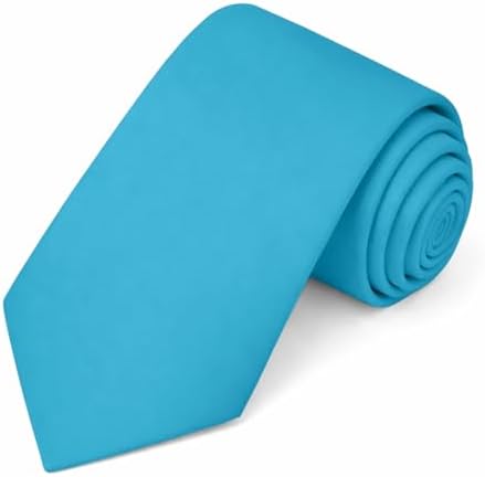 Jacob Alexander Solid Color Men's Regular Tie - Turquoise Blue