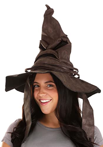 Fun Costumes HARRY POTTER Adult Brown Replica Sorting Hat, Fake Talking Sorting Hat Harry Potter Standard