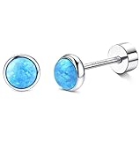 Opal Ohrring Größe--Gauge Größe: 20G/0.8mm, Bar Länge 6mm, Opal etwa 4-5mm, Standardgröße, passen die meisten Jugendlichen zu Erwachsenen