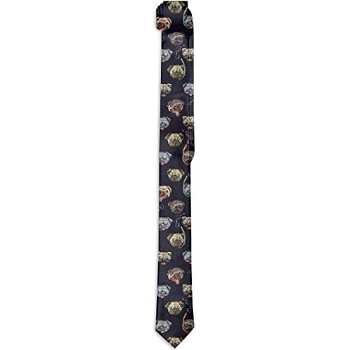 Xukmefat Buceo Perros Pugs Blow Bubbles Funny Dog Pug Corbatas para hombre Novedad Corbata/Corbatas Moda Corbatas Regalos