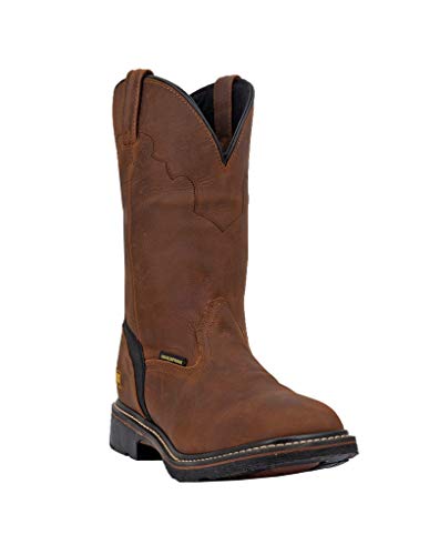 Dan Post Men's Lubbock Waterproof Western Work Boot Steel Toe Tan/Copper 8.5 D