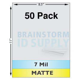 7 Mil Matte Full Sheet Laminates - 50 Pack