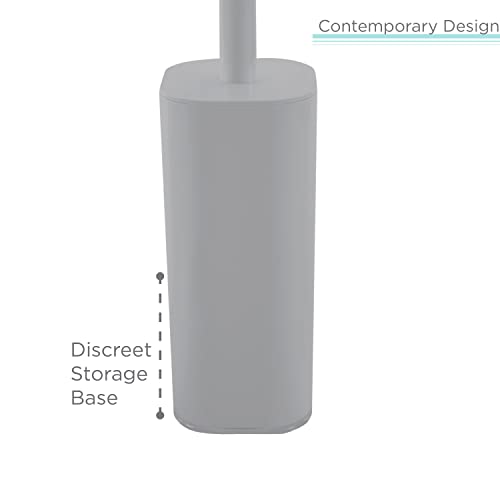 Image of Bath Bliss Acrylic Bathroom Toilet Bowl Brush and Holder in Grey