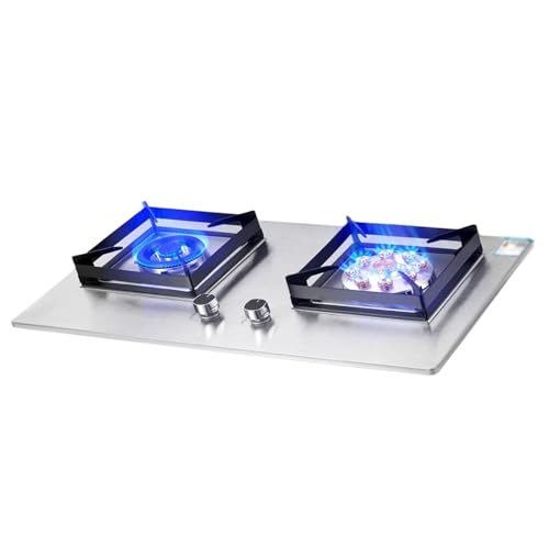 THEGA Estufa De Gas para Interiores: Placa De Gas De 2 Quemadores Y Cocina De GLP, Encimera Independiente, con Protección contra Llamas, para Caravanas, Cocinas Y Camping(LPG)