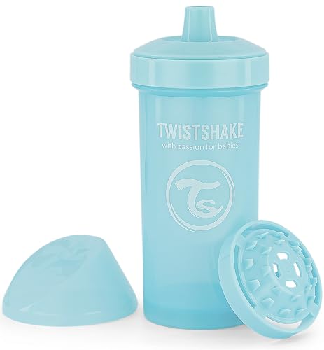 Twistshake Kid Cup – Biberon Anti-Fuite avec Bec Dur et Mélangeur de Fruits 360 ml – Bouteille d’Entraînement pour Tout-Petits – Bouteille d’Eau...