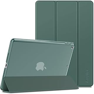 EasyAcc Case Compatible with iPad 9th Generation/ 8th Generation/ 7th Generation/ iPad 10.2 2021 2020 2019, Ultra Thin Lightweight Case Translucent Frosted Back Cover Auto Wake/Sleep, Night Green