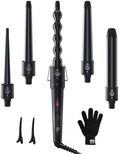 5 in 1 Curling Wand Set: Ohuhu Curling Iron Wand 5Pcs — close-up of materials and construction quality