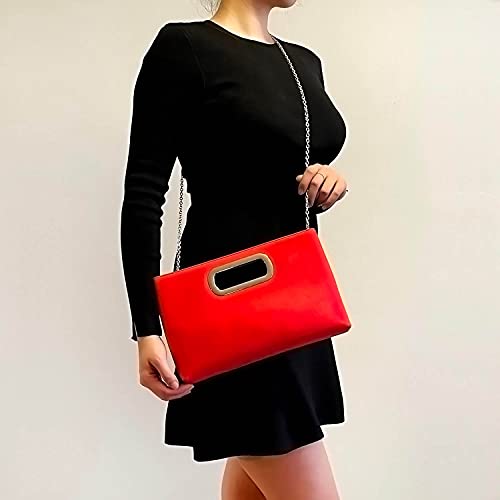 Image of Top Handle Faux Suede Clutch