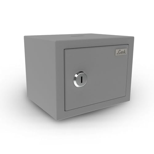 Image of Link Smart 2 Litres Gullak Safe Locker for Home & Office| 3-Year Warranty| Mechanical Key, CRCA Material, Laser Cut Design| Vibrant Saaving Bank|Weight : 0.9 Kg| Acoustic Grey