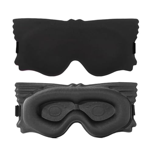 3D 睡眠マスク 光を遮断 目元を優しく包み込む ソフトな睡眠補助 旅行用アイシェード 夜間通気性 スリーピングマスク(Black)
