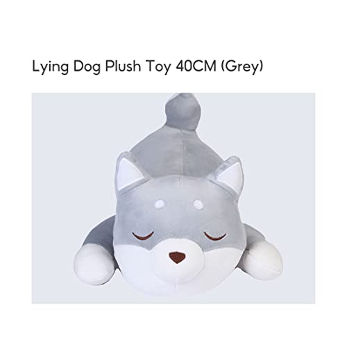 Image of MINISO Adorable Soft Stuff Animal Lying Dog Plush Toy 40CM Great for Kids,Grey
