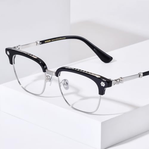 Image of HEPIDEM Acetate Glasses Frame Men Women Square Eyeglasses Optical Spectacles 9395