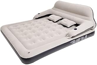 RAPTAVIS King Size Air Mattress Sofa Bed with Headboard and Pillow, Inflatable Bed for Outdoor Overnight