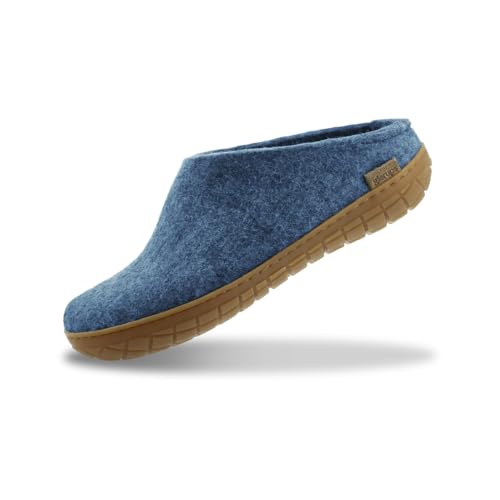 Image of Glerups 100% quality wool mix Slipper with rubber sole - Unisex Slip-on