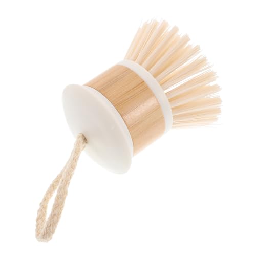 DECHOUS Dish Brush Cake Brushes Brass Pizza Oven Brush Decorative Painting Circle Water Bottle Pastry Brush for Cooking and Baking Fruit and Vegetable Cleaner Sink Brush White Plastic