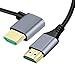 CY Cable HDMI 2.1 Ultra Thin HDTV Cable 8K 4K Hyper Super Flexible Slim Cord Right Angled 90 Degree Type-A Male to Male for Computer HDTV 100cm
