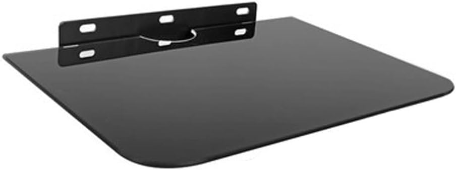 Cable Box Tempered Glass Shelf, Floating Wall Mount Shelf, Wall Mount Shelves, Single Floating DVD DVR Shelf (Color : A)
