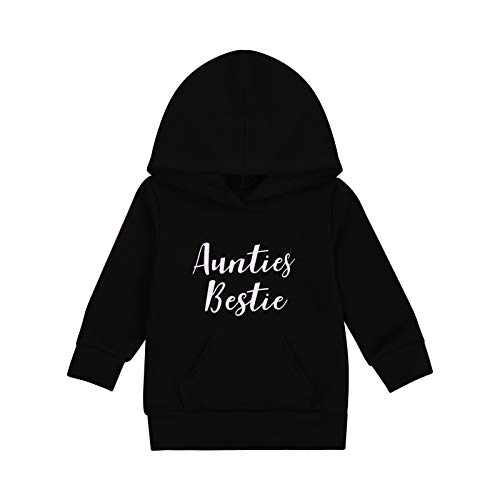 Toddler Baby Boy Girls Hoodie Tops Long Sleeve Letter Printed Pullover Sweatshirt Tracksuit Clothes (B-Aunties Bestie&Black, 2-3 Years)