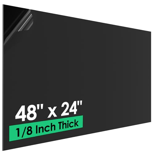 Image of CREGEAR ABS Plastic Sheet 48 inch x 24 inch x 1 /8 inch, 1 Pack | Black Rigid Thermoplastic Board for Signs, Crafts, DIY Projects, Dual-Surface - Textured & Smooth