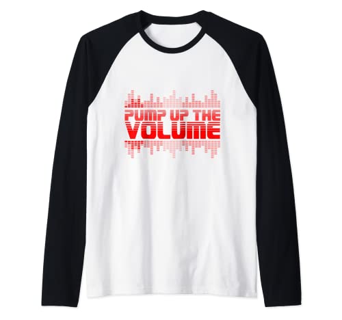 Pump Up the Volume DJ Techno Beat Raglan Baseball Tee