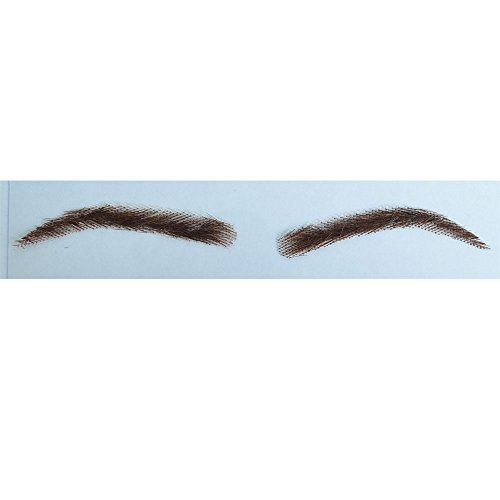 AIRAO Swiss Lace Base Human Hair Eyebrows 1 Pair Style 3#4(Dark Brown Color)