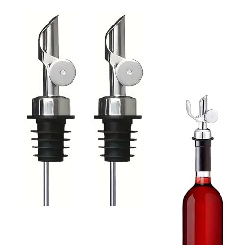 Lot de 2 becs verseurs pour spiritueux et bouteilles d'huile - Garde l'huile fraîche et délicieuse - Pour les bars, les fêtes et la maison